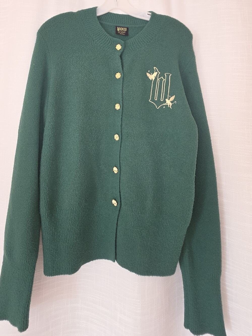Wicked Paul Tazewell green soft embroidered cardigan Size Small